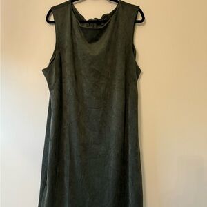 Women’s dark green suede dress